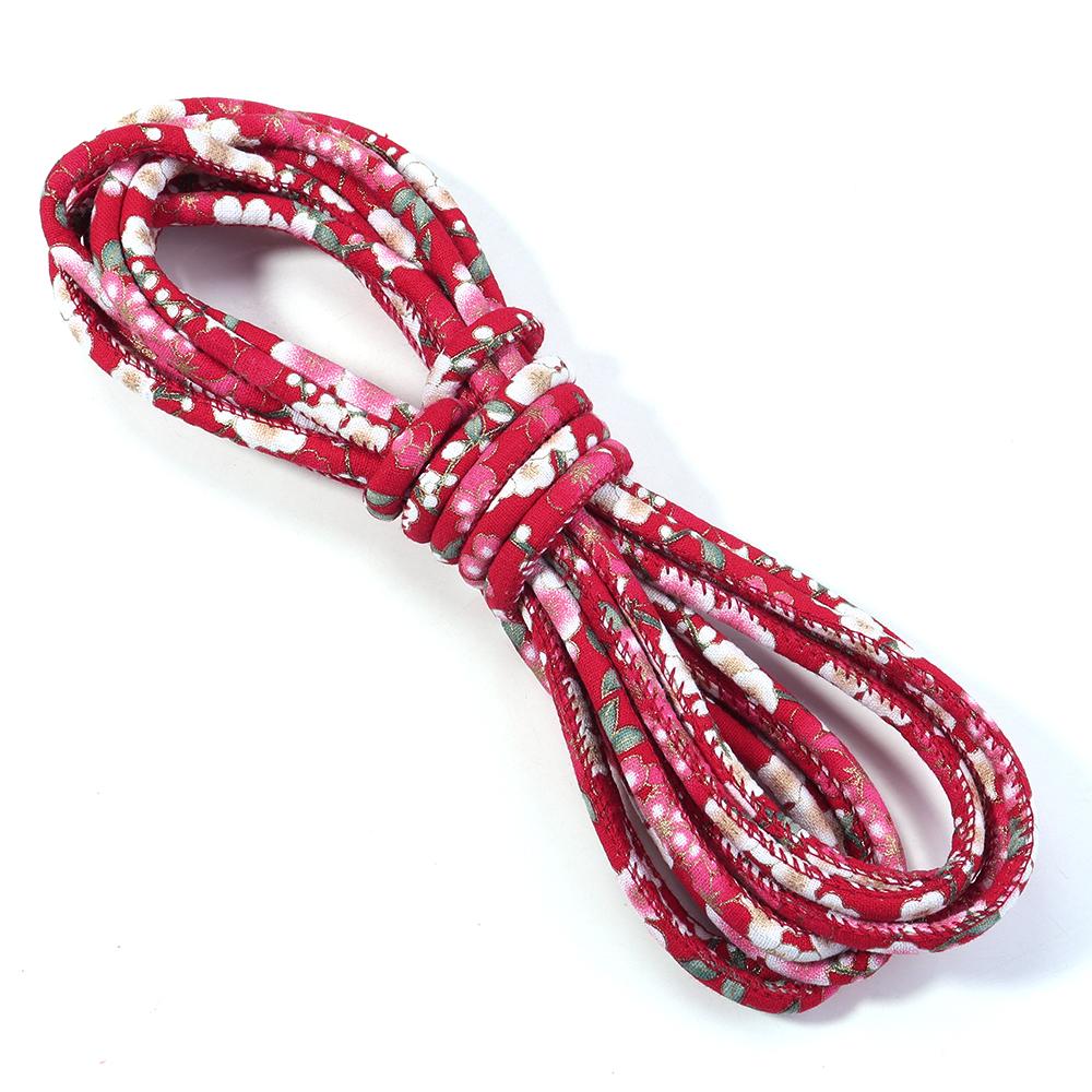 

5 Yards 6mm Round Cotton Cords for Jewelry Making Ethnic Style Floral Pattern Rope DIY Necklace Bracelet DIY Crafts Material червоний
