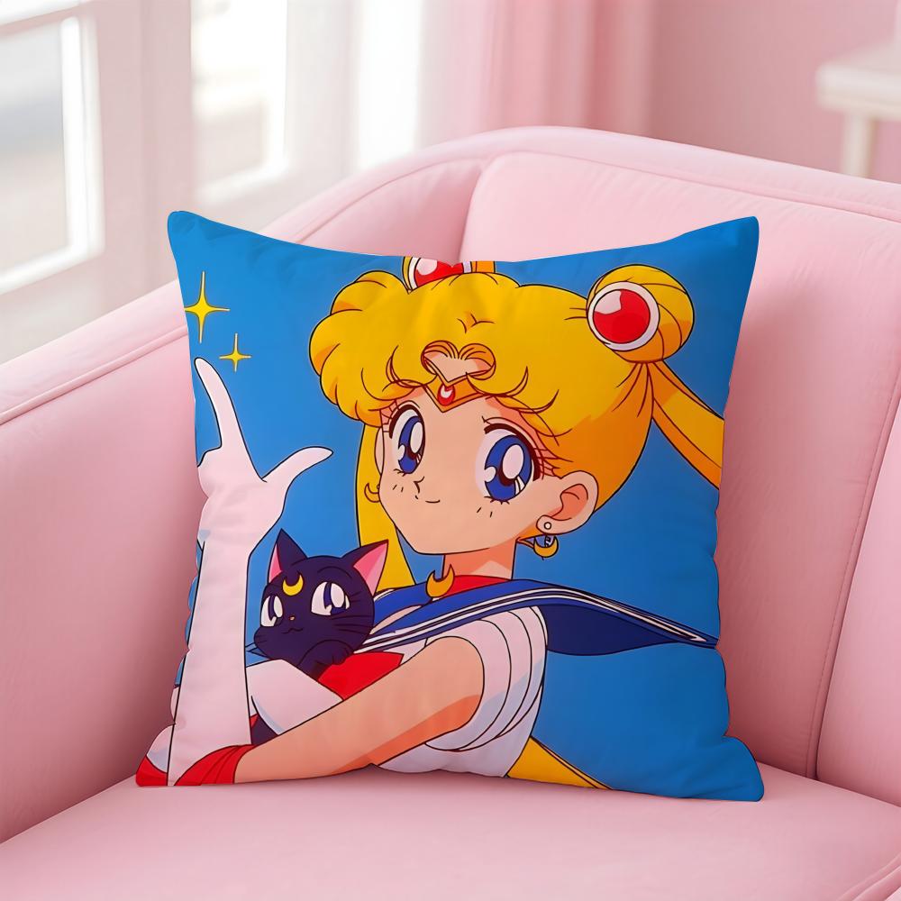 Anime S-Sailor Moons Cushion Cover Comfortable Reversible Pillow Cover Ideal For Car Sofa Bedroom & Beyond