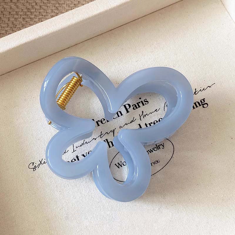 

Новый однотонный краб для волос в виде бабочки для женщин и девушек, милый маленький полый зажим-акула для волос на затылок, аксессуары для волос