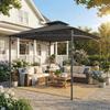 3 x 3 m Gazebo, Garden Gazebo with 2-Tier Roof, Metal Frame, Dark Grey