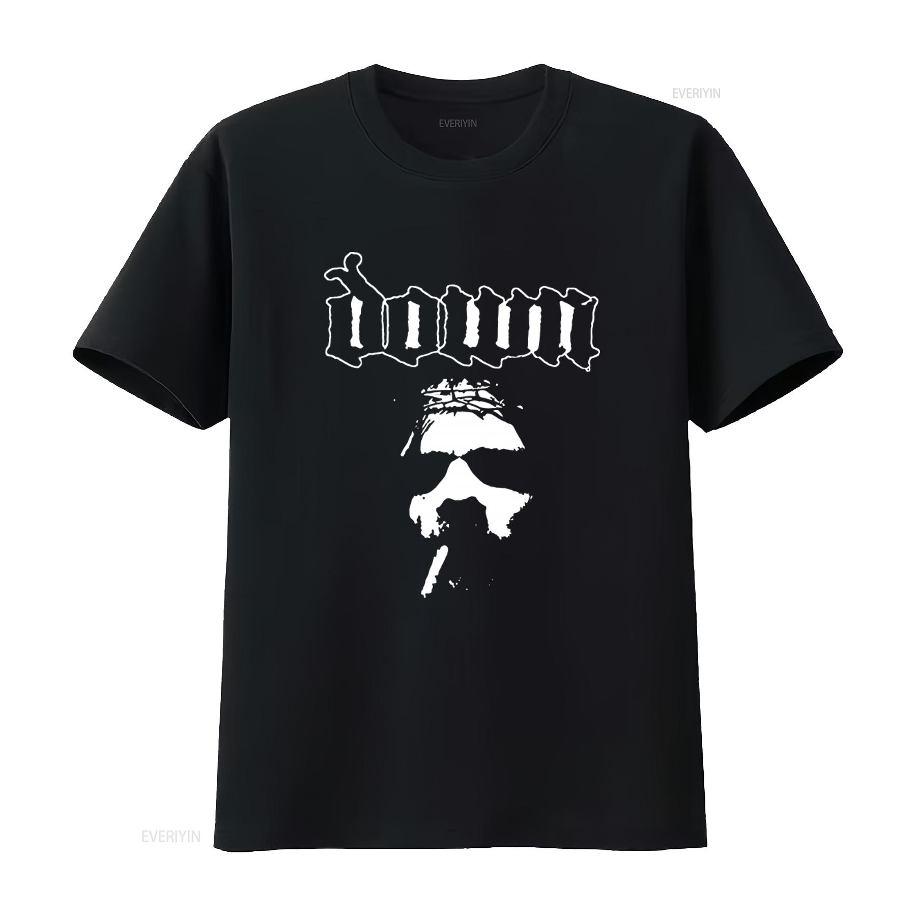 

Down Mens T Shirt with Band by Phil Anselmo in Different Sizes vintage Washed fashion Breathable Unisex Soft homme 4XL