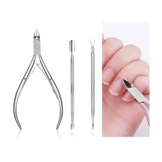 Cuticle nipper cuticle pusher [3-piece set] cuticle care, nail removal, cuticle treatment, cuticle nipper beauty tool set