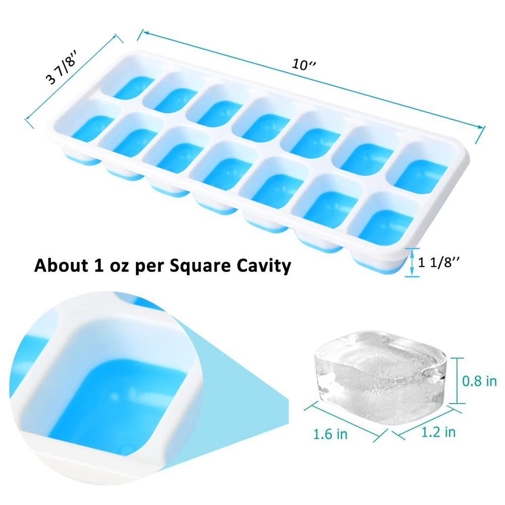 1Pcs/4Pcs/Set CubeTray Stackable 14 Grid Silicone Ice Mold with Removable Lid Easy-Release For Cocktail Freezer Kitchen Tools