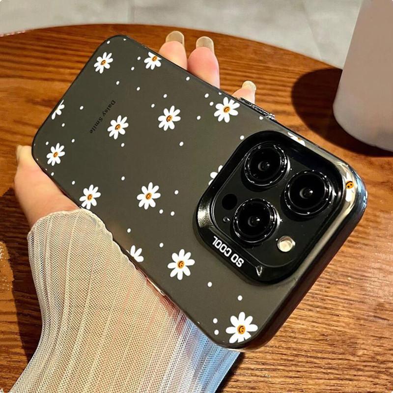 For  11 Lite 5G NE 14 13T 13 12T 12 12X Cases Daisy Smile Pattern Simple Laser Phone Covers For Poco M6 X5 X6 F5 Pro Cover