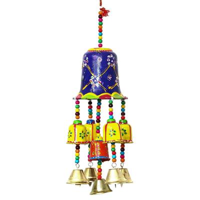 Campanelli Eolici Decorativi da Appendere a Muro/Finestra/Porta Multicolor Fatti a Mano a Forma di Campana - Articoli Decorativi per Diwali per l'Arredamento della Casa
