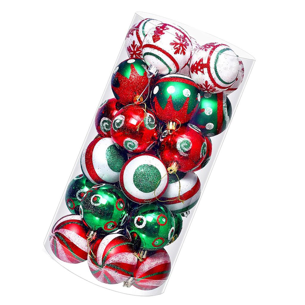 30PCS Xmas Balls Ornaments 2.4 Inch Plastic Multi Color Xmas Tree Hanging Balls for Holiday