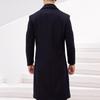 Qishuo Men's 0201 Business Casual Long Wool Blend Winter Coat