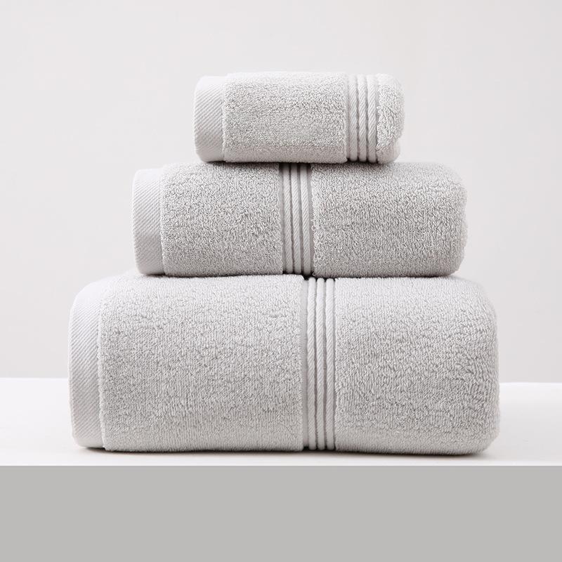3pcs Luxurious Cotton Towel Bath Washcloth Cotton Towel Solid Color Soft Absorbent Towels Suitable for Both Adults and Children