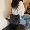 New Fashi Denim Crossbody Bag Multi Pocket Large Capacity Retro Commuting Bag Fashiable and Versatile Shoulder Bag for Women