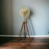 Nautical Brass Antique Finish Floor Fan with Black Tripod - Adjustable Electric Pedestal Fan - Retro Industrial Modern Twist Home Accent