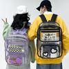 Zaino Trasparente in PVC per Studenti con Design Impermeabile per Viaggi Casual e Laptop da 15 pollici