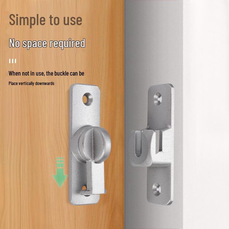 Solid Aluminum Multi-Angle No-Drill Anti-Theft Door Latch Bolt