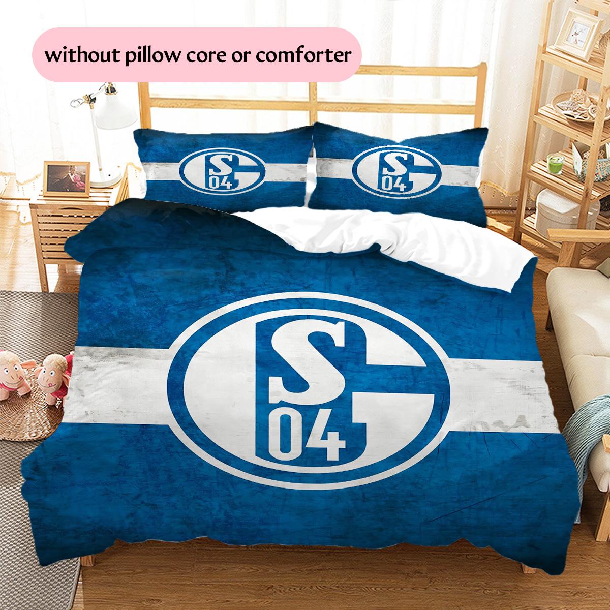 

FC Schalke 04 Pattern Bedding Quilt Set Home Decoration Gift (1 * duvet cover + 2 * pillowcase without core) 135x200cm
