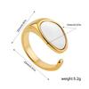 Elegante Weiße Muschel Runde Geometrische Ringe für Damen Vintage Gold Offener Fingerring Hochzeits Statement Schmuck Party Geschenk
