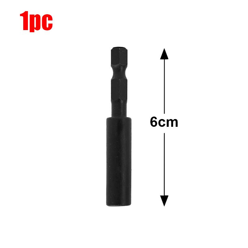 Black Magnetic Screwdriver Extension Rods Carbon Steel Hexagonal Handle Extend Connecting Rod Screwdriver Bit Holder Power Tools