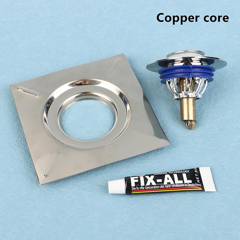 

Всплывающий напольный слив для ног Квадратный душевой слив Слив для ванной комнаты Всплывающий напольный слив Слив для раковины Пробка Педаль Ножной толкатель Нажимной слив для ванны Пробка Copper core