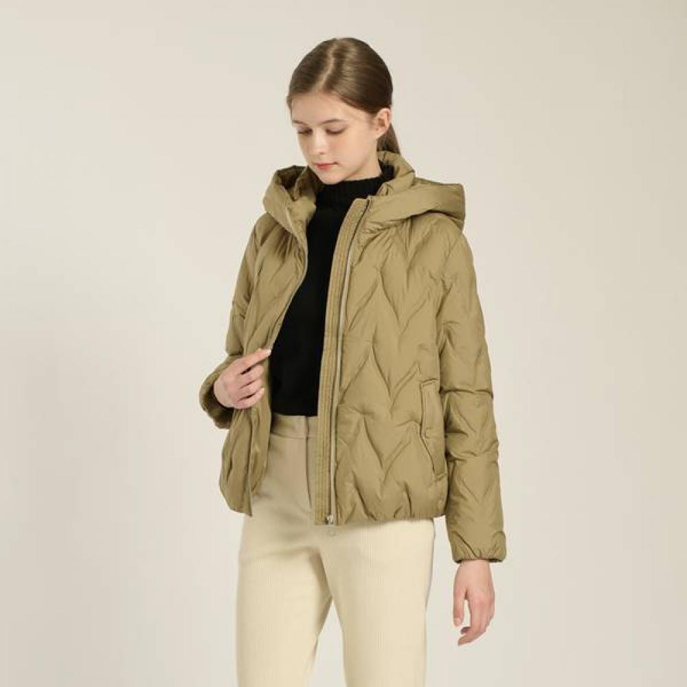 Hooded Quilted Duck Down B5w9y973 Khaki (45)/66