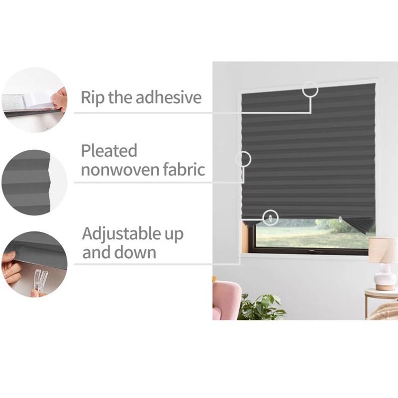 Selbstklebende Plissee-Vorhänge Sommer Hausbeschattung Sichtschutz-Vorhänge Kein Bohren Einfache Installation Sonnenschutz Plissee-Vorhänge