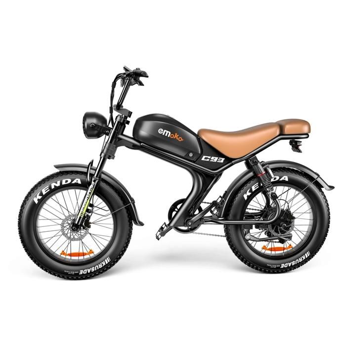 EMOKO C93 Electric Mountain Bike – 1000W Motor – Removable 48V 20Ah Battery (80km) – SHIMANO 7 Speeds – 20x4.0 Tires