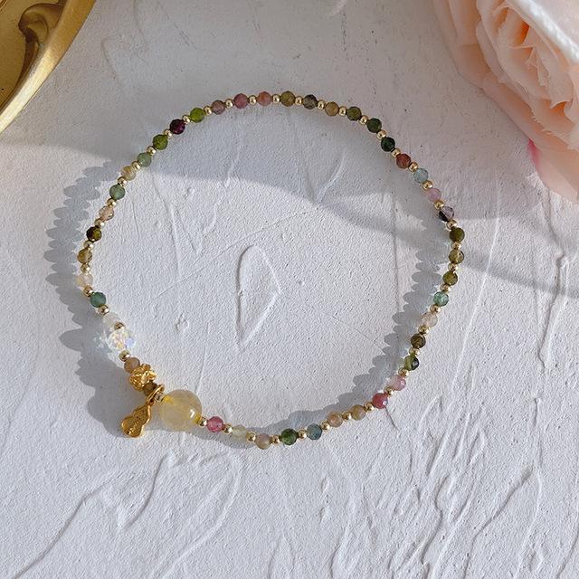 

Летние новые разноцветные маленькие натуральные турмалиновые бусины тонкие женские ножные браслеты цепочка для ног монеты/цветы/тыквы ювелирные украшения Ybr709 22cm