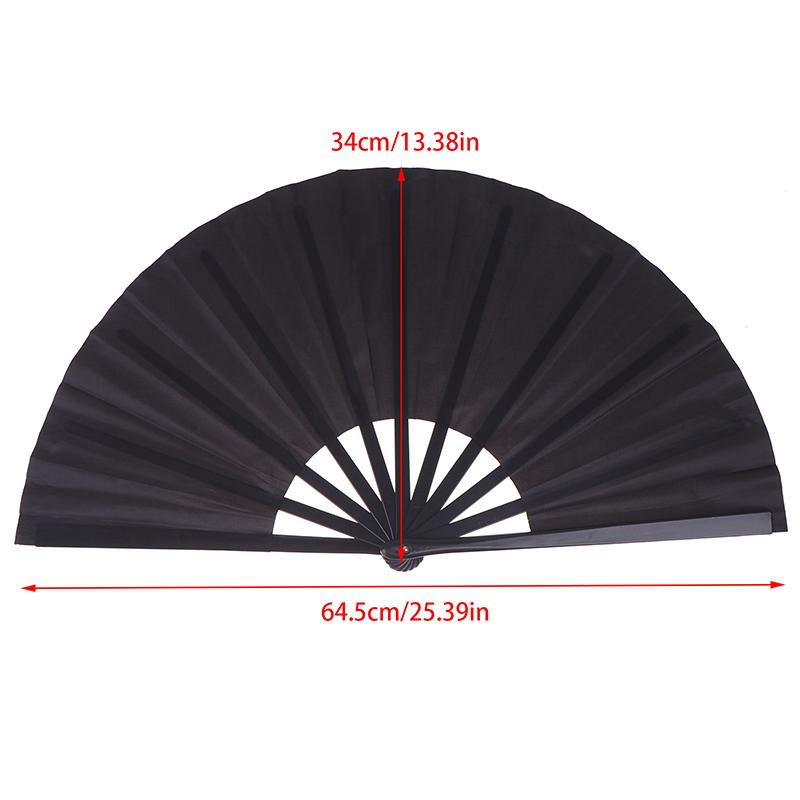 Chinese Martial Arts Kung Fu Fan Tai Chi Dance Fan Plastic Stage Performance Folding Fan Solid Color Fan Photo Prop