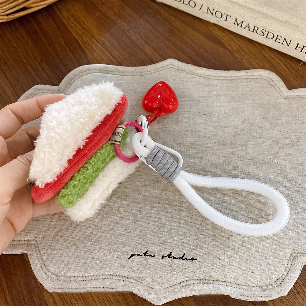 

Kawaii Cake Plush Pendant Sandwich Bag Keyring Cute Funny Simulation Food Keychain Bag Decoration Style1