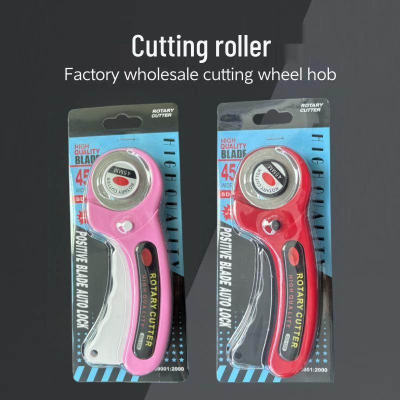 Dual-Blade Rotary Cutter with 45mm & 28mm Blades for Leather and Patchwork - Precision Circle Cutting Knife