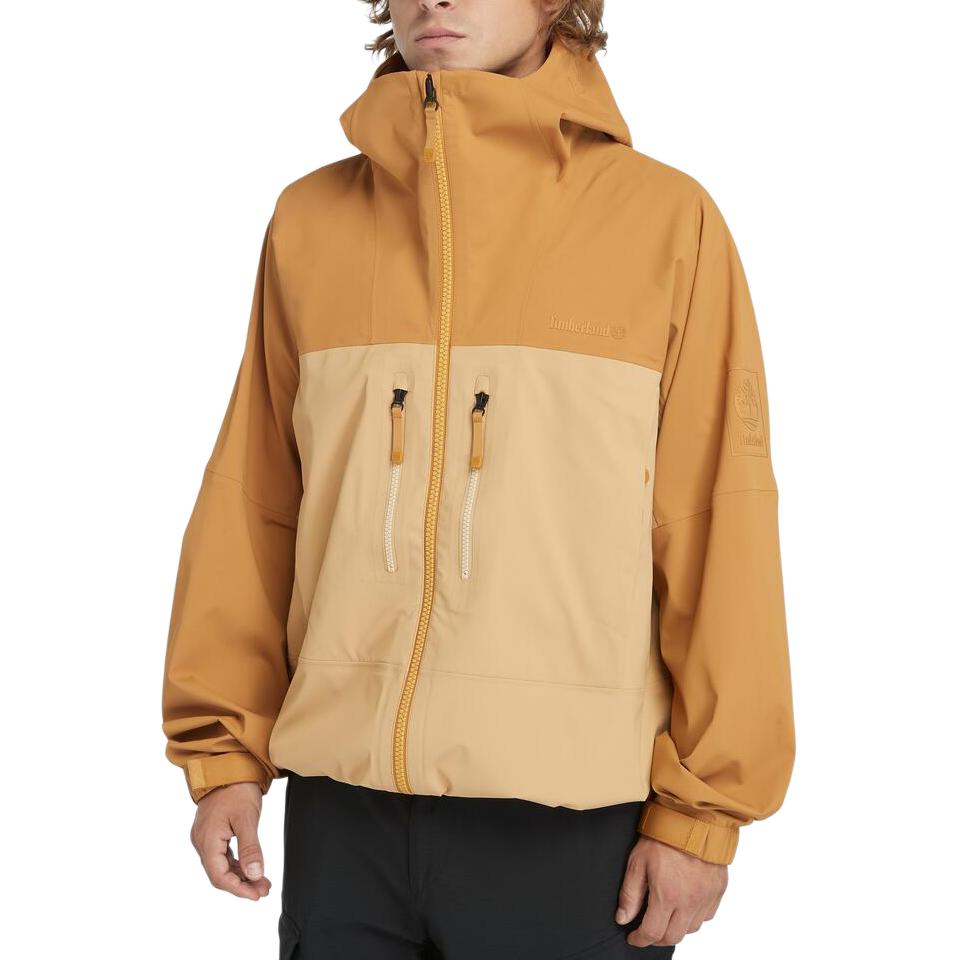 Timberland Color Block Spliced Outdoor Waterproof Hooded Jacket Men Jackets Wheat Light-Wheat A41SF-EW5