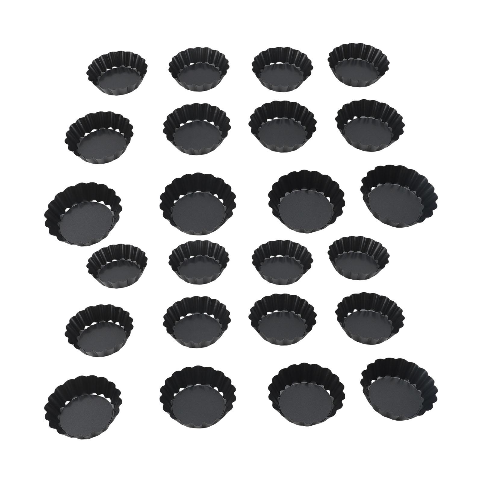 Tartelettes 3 Pouces avec Fond Amovible Rond Antiadhésif Plat à Quiche Côté Dentelé pour Tartes Mousses Gâteaux Desserts Pâtisserie