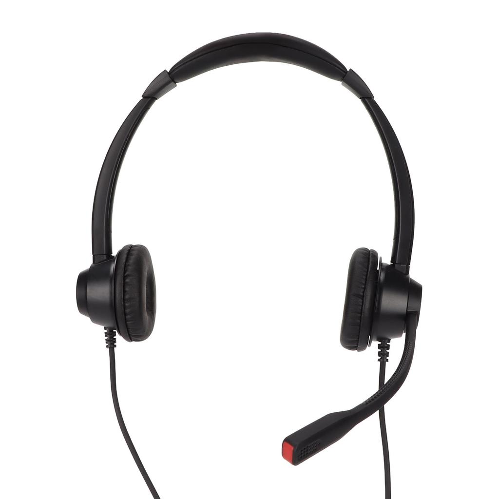 Binaurales 3,5-mm-Business-Headset Doppelseitiges Headset mit HD-Stereo-Sound für Konferenzgespräche, Callcenter, Online-Kurse