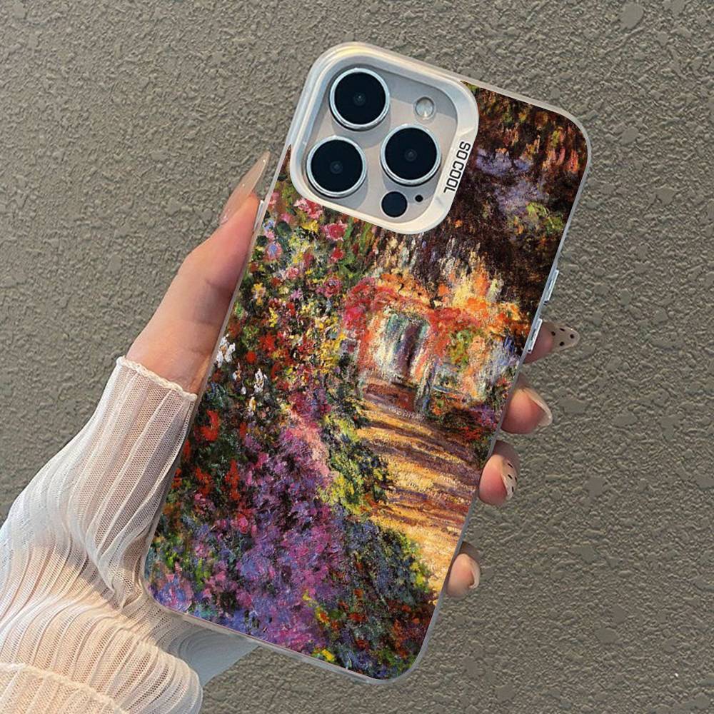 Claude Monet Impressionism Painter Silver Inside Phone Case For iPhone 17 16 15 14 11 12 13 Pro Max Plus X XR XS Max Colored