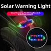 4Pcs Solar Powered Solar Vehicle Strobe Light Flashing Mode Motorcycle Tail Lights  Electric Bicycle
