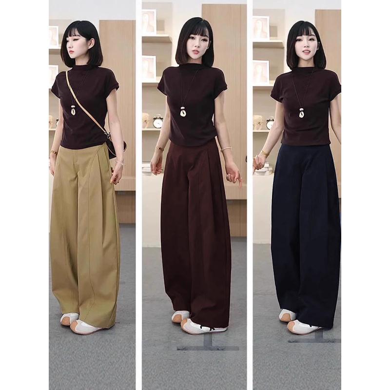 2026 New High-End Wide-Leg Pants Casual Pants for Women Straight-Leg Fashionable Versatile Loose Long Pants