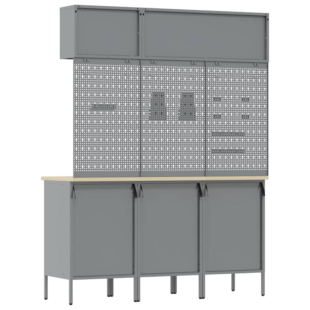 Workbench Cabinet Set with Drawers and Storage 8 pcs Red