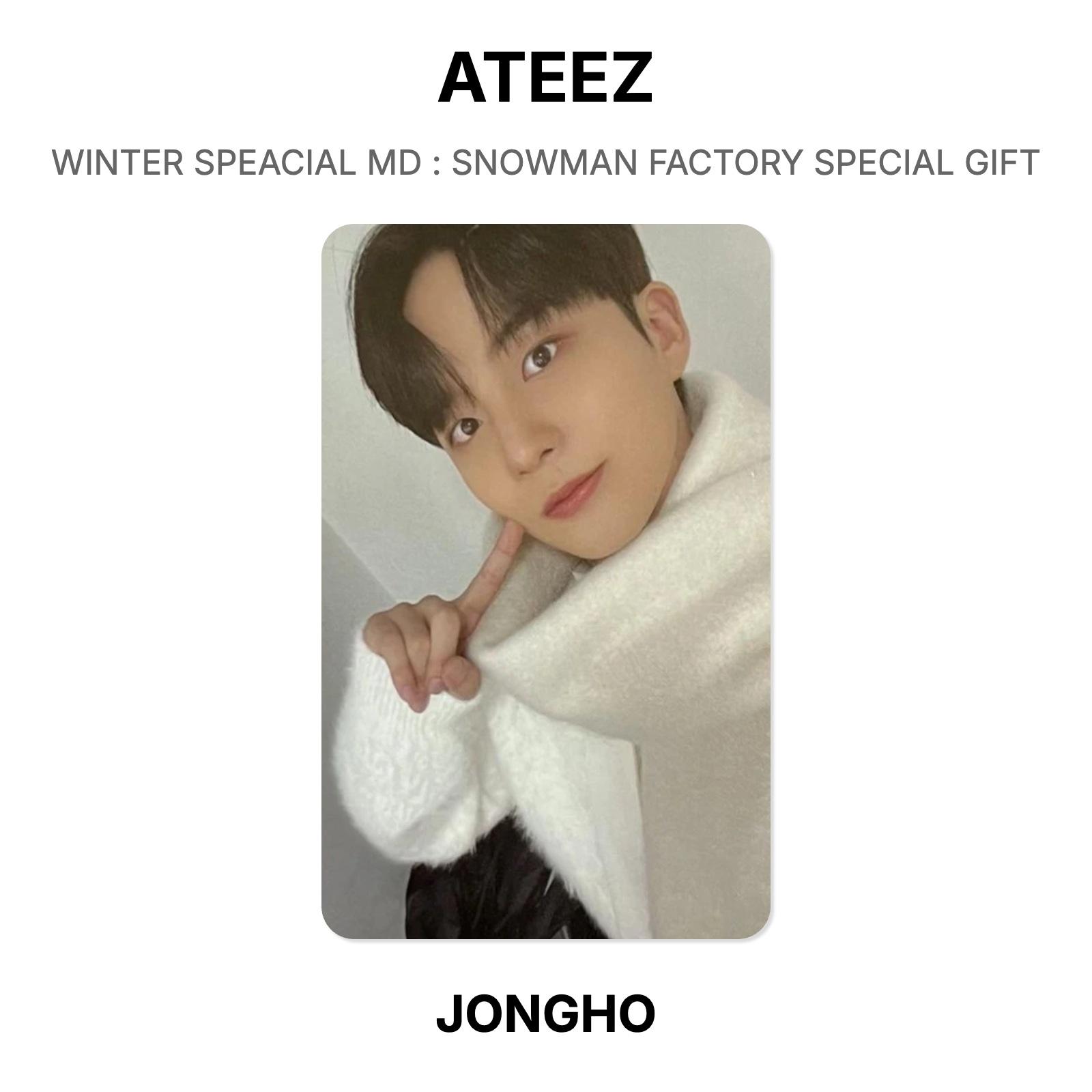 ATEEZ ЗИМНИЙ СПЕЦИАЛЬНЫЙ MD : СНЕГОВИК ФАБРИКА СПЕЦИАЛЬНЫЙ ПОДАРОК Официальная фотокарточка JONGHO