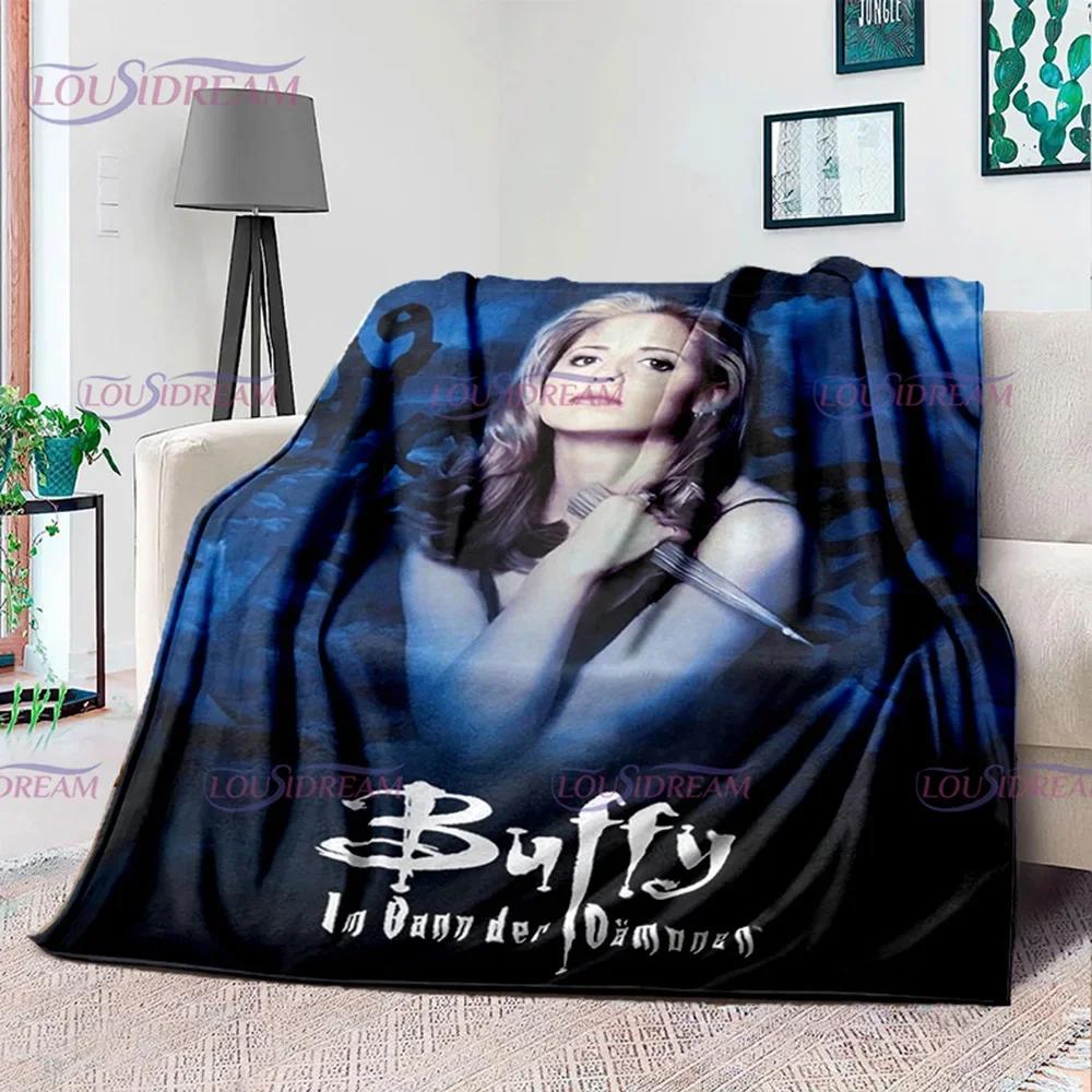 American Drama Vampire Slayer Buffy Soft Flannel Blanket Family Picnic Blanket for Kids Plush Flanner Throw Blanket Sofa Bedding