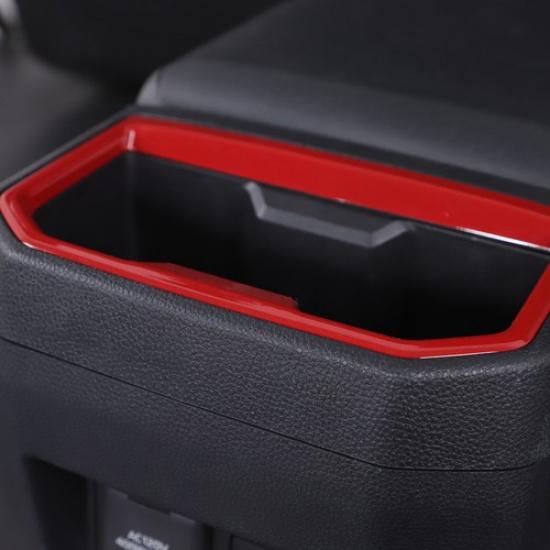 ABS Red Rear Car Beverage Cup Holder Decorative Cover For Toyota Tacoma 2024-25