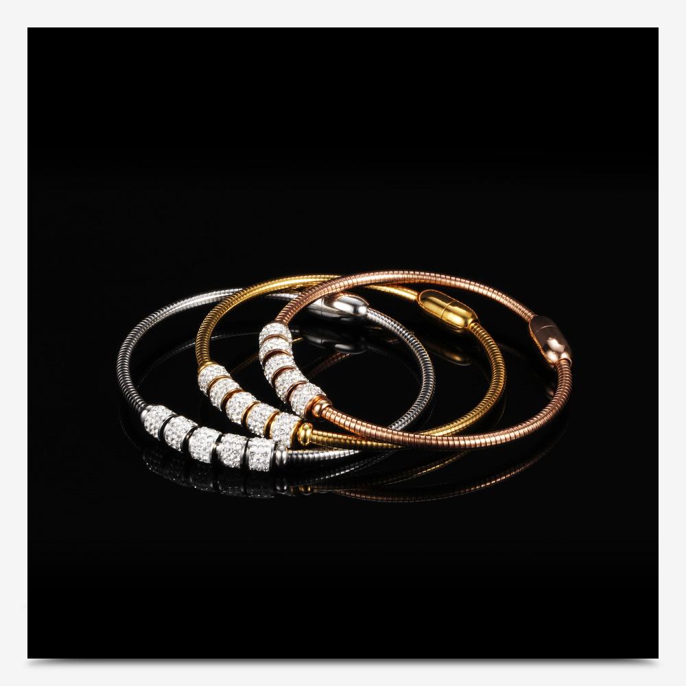 Minimalistisches Edelstahl-Magnetverschluss-Armband für Damen