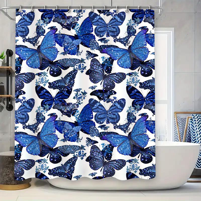 

Stylish Green Fossil Print Shower Curtain For Bathroom Decor: Waterproof Fabric With Hooks Home Kitchen Decorations W60H190(CM)-1 Pcs