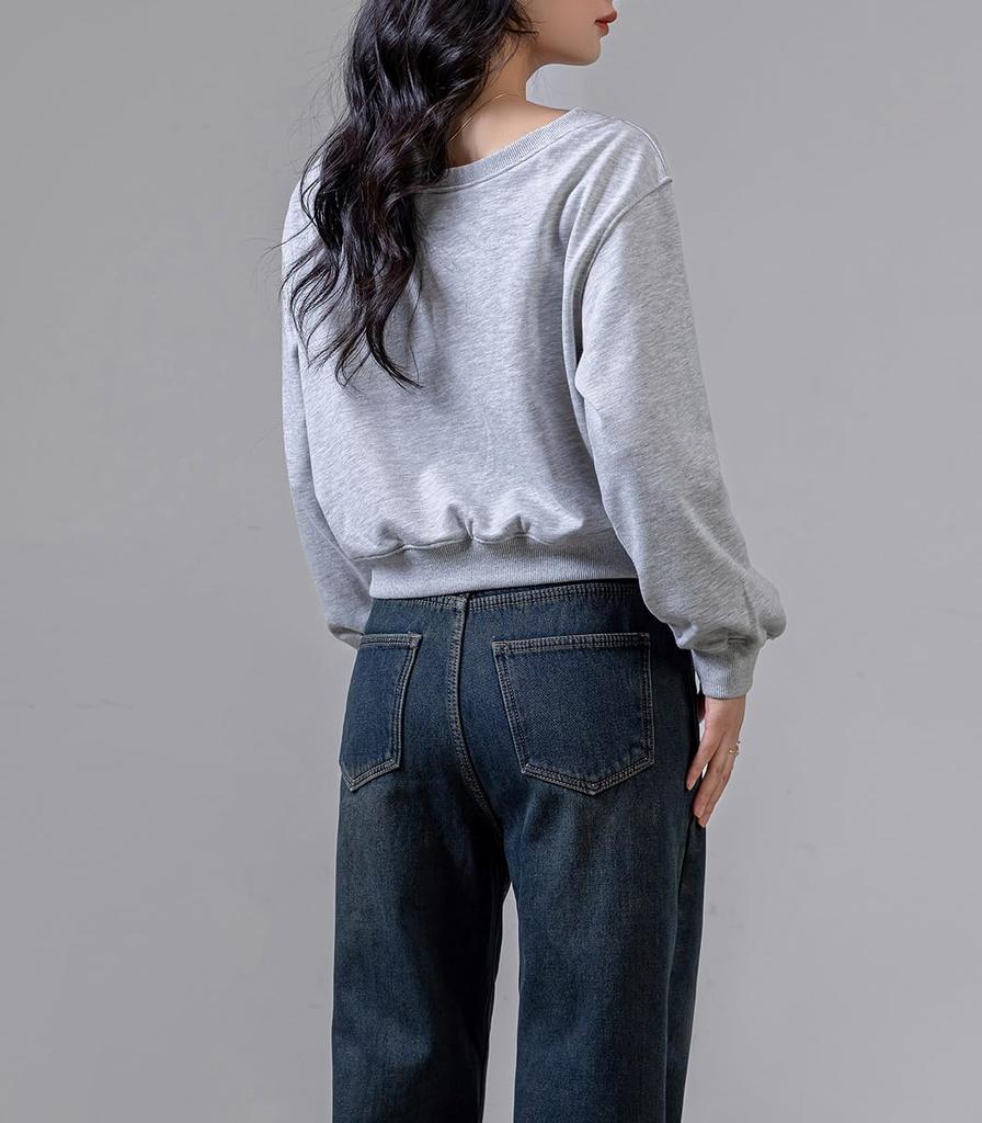 DAYCLOSET Pullover Short Medium Cold Tops2145 Women's One-Shoulder Sweatshirt, 2-Way, Length, Weight, Weather, Spring, Autumn, Winter, (JP, Alphabet,