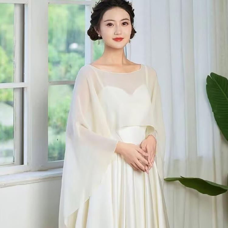 Breathable Polyester Yarn Shawl Wrap For Women Outdoor Activity Sun Protective Capes Scarf for Vacation and Formal Event