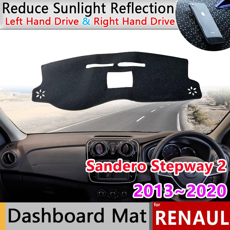 Dashboard Cover Dash Board Mat Carpet Pad for Renault Dacia Sandero Stepway 2 II RS 2013~ Sunshade Cape Cushion Accessories