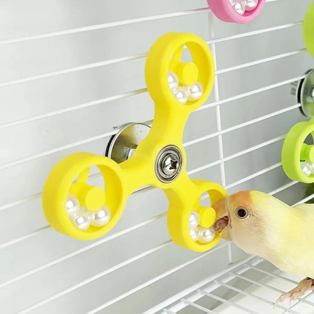 New Rotating Bird Interactive Toys Cockatiel Conure ABS Spinner Wheel Budgie Parrot Parakeet Toy Mental Enrichment Play