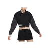 Sportswear Destroyer Short Casual Color Block Langarmjacke Damen Jacken Schwarz Anthrazit FN2315-010