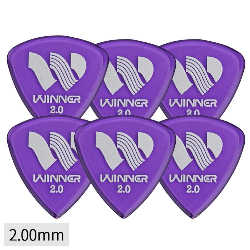 Professional 6 Pcs Winner Guitar Picks Large Triangular Anti-Slip Electric Guitar Picks 2.0MM Thick Guitar Parts Guitar Playing