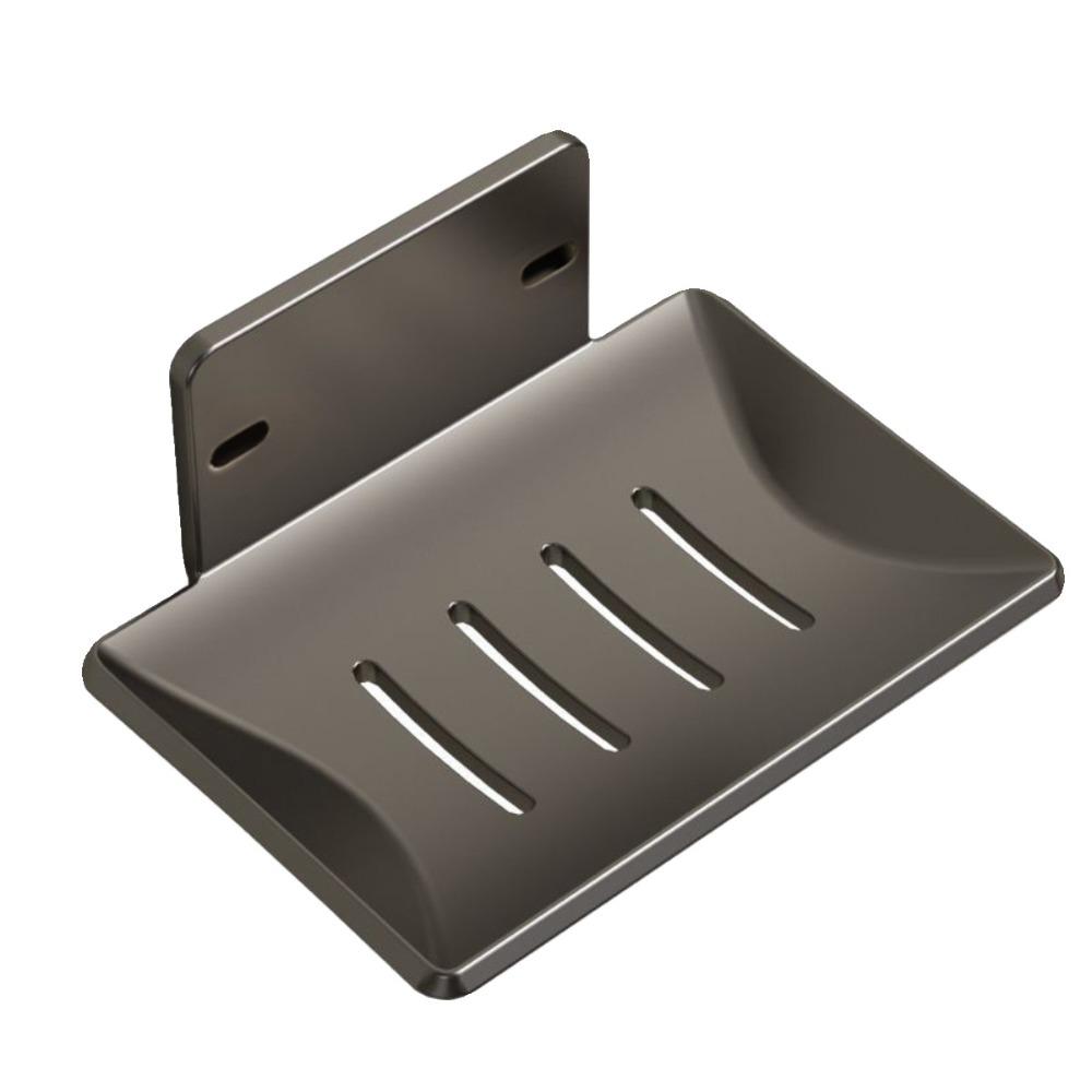 Drainable Soap Box Metal Soap Container Tray Fashion Soap Dish  Bathroom Kitchen Sink Organizer