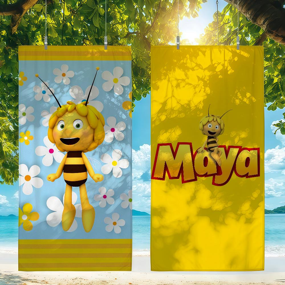 Cartoon M-Maya the Bee Towel Beach Shower Bath Travel Lightweight Skin Friendly for Pool Camping Cruise Summer
