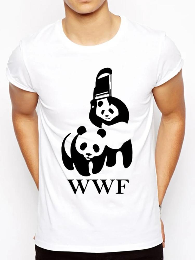 Cool Tričko Pánské Tričko Letní Móda Vtipné Tričko WWF Wrestling Panda Komedie Krátký Rukáv Móda Streetwear