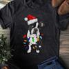 Boston Terrier Santa Christmas Lights Xmas Dog Lover Gift T-Shirt - Gift for Dog Lovers - Funny Dog - Pug Lovers - Mother's Day