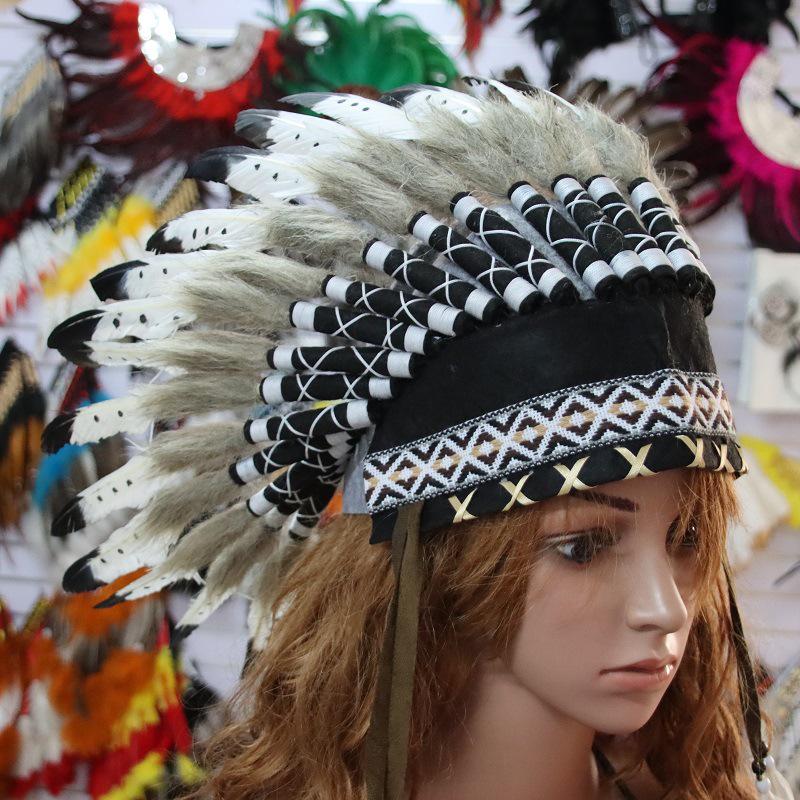 Feathered Indian Chief Party Costume Headdress